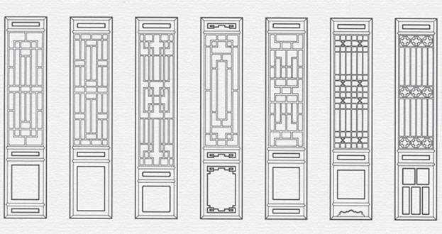 振兴常用中式仿古花窗图案隔断设计图